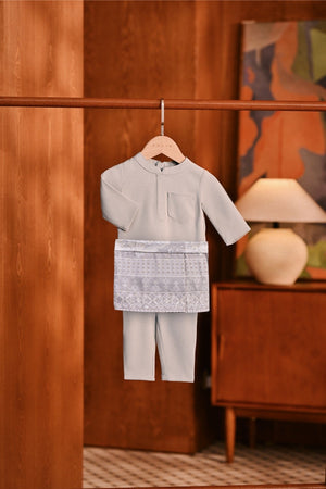 Baju Melayu Babies Majestic Bespoke Fit - Opal Gray