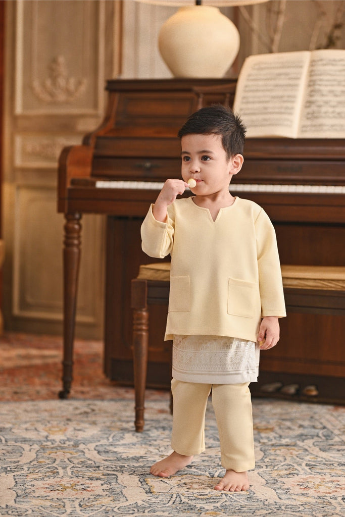Baju Melayu Babies Teluk Belanga Smart Fit - Baby Yellow