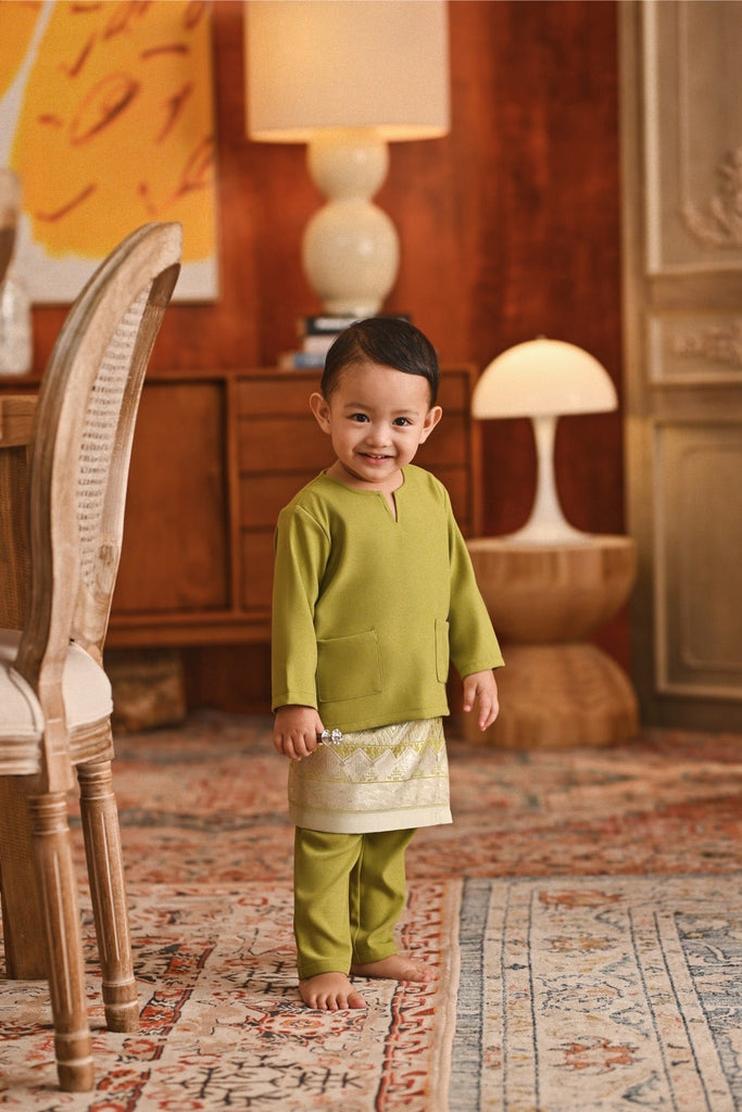 Baju Melayu Babies Teluk Belanga Smart Fit - Moss