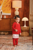 Baju Melayu Babies Teluk Belanga Smart Fit - China Red