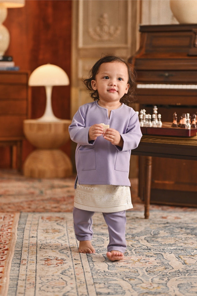 Baju Melayu Babies Teluk Belanga Smart Fit - Heirloom Lilac