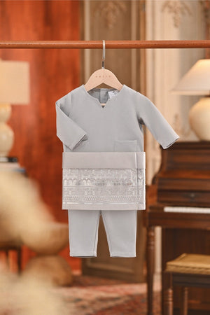 Baju Melayu Babies Teluk Belanga Smart Fit - Gray