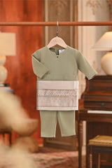 Baju Melayu Babies Teluk Belanga Smart Fit - Silver Sage