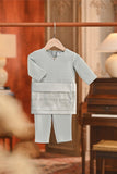 Baju Melayu Babies Teluk Belanga Smart Fit - Aqua Gray