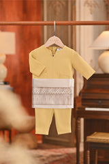 Baju Melayu Babies Teluk Belanga Smart Fit - Misted Yellow