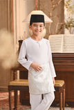 Baju Melayu Kids Teluk Belanga Smart Fit - White