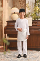 Baju Melayu Kids Teluk Belanga Smart Fit - White