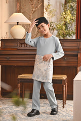 Baju Melayu Kids Teluk Belanga Smart Fit - Slate Blue