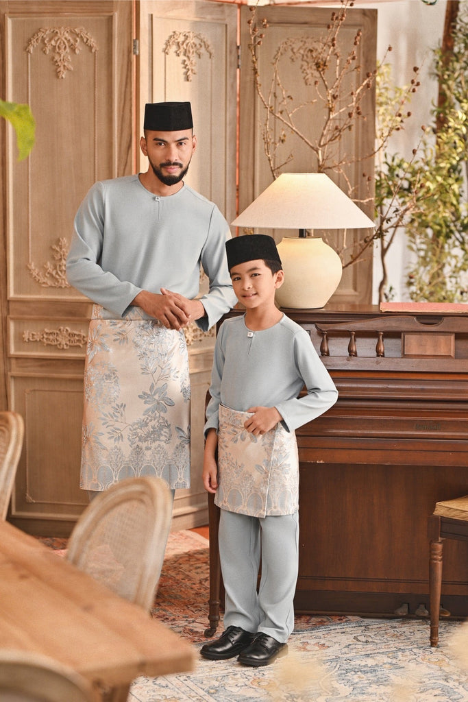 Baju Melayu Teluk Belanga Smart Fit - Slate Blue