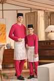 Baju Melayu Kids Teluk Belanga Smart Fit - Fuchsia