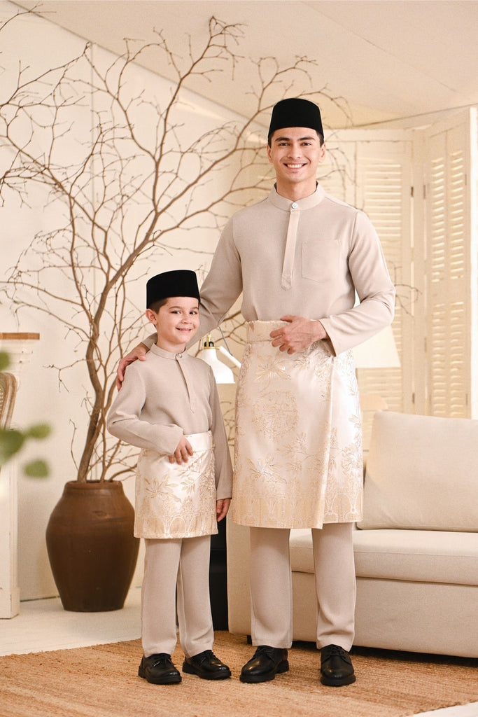 Baju Melayu Kids Luxury Bespoke Fit - Champagne