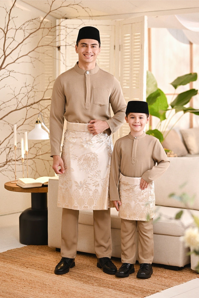 Baju Melayu Kids Luxury Bespoke Fit - Pale Olive