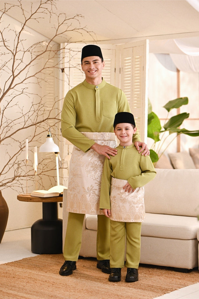 Baju Melayu Kids Luxury Bespoke Fit - Leaf Green