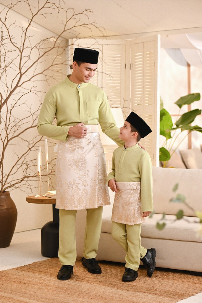 Baju Melayu Kids Luxury Bespoke Fit - Tea Green