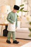 Baju Melayu Kids Luxury Bespoke Fit - Sage Green