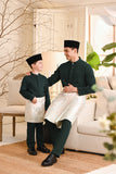 Baju Melayu Kids Luxury Bespoke Fit - Emerald Green