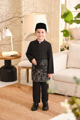 Baju Melayu Kids Light Bespoke Fit - Jet Black
