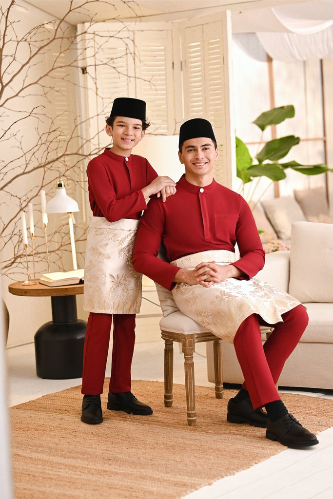 Baju Melayu Light Bespoke Fit - Maroon