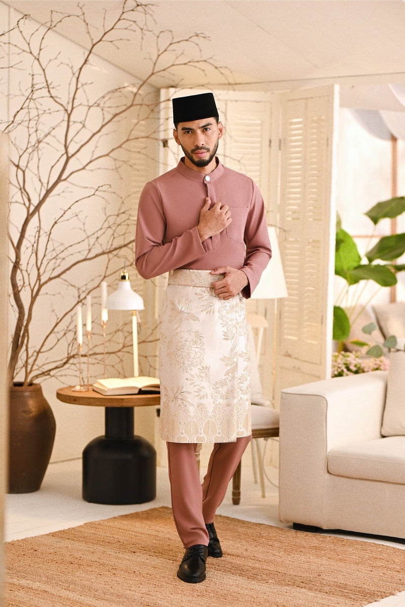 Baju Melayu Light Bespoke Fit - Mauve Pink