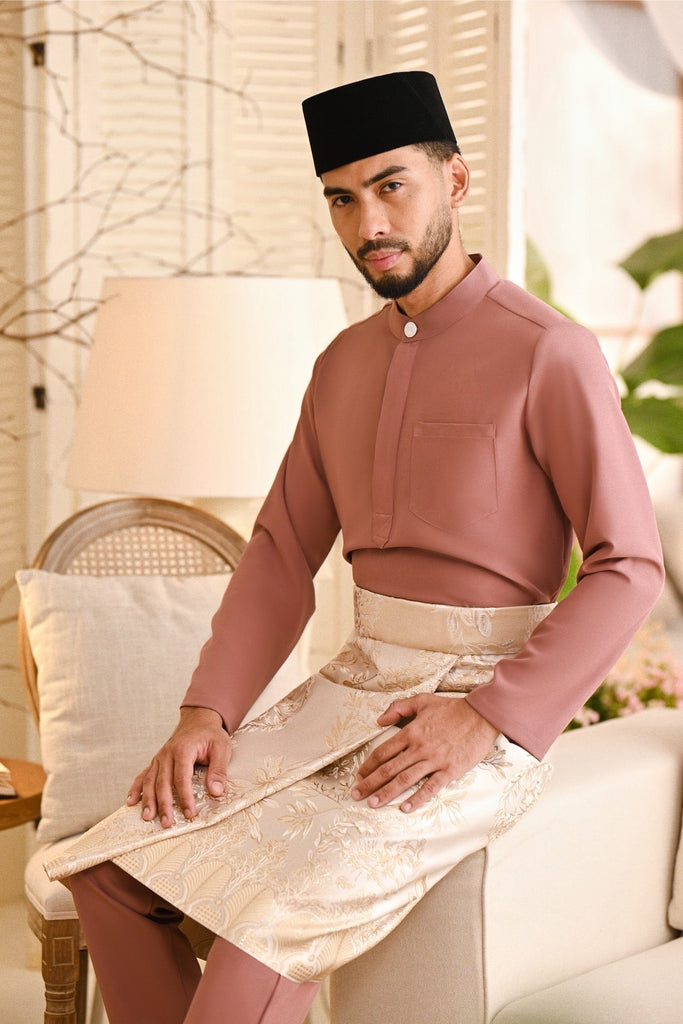 Baju Melayu Light Bespoke Fit - Mauve Pink