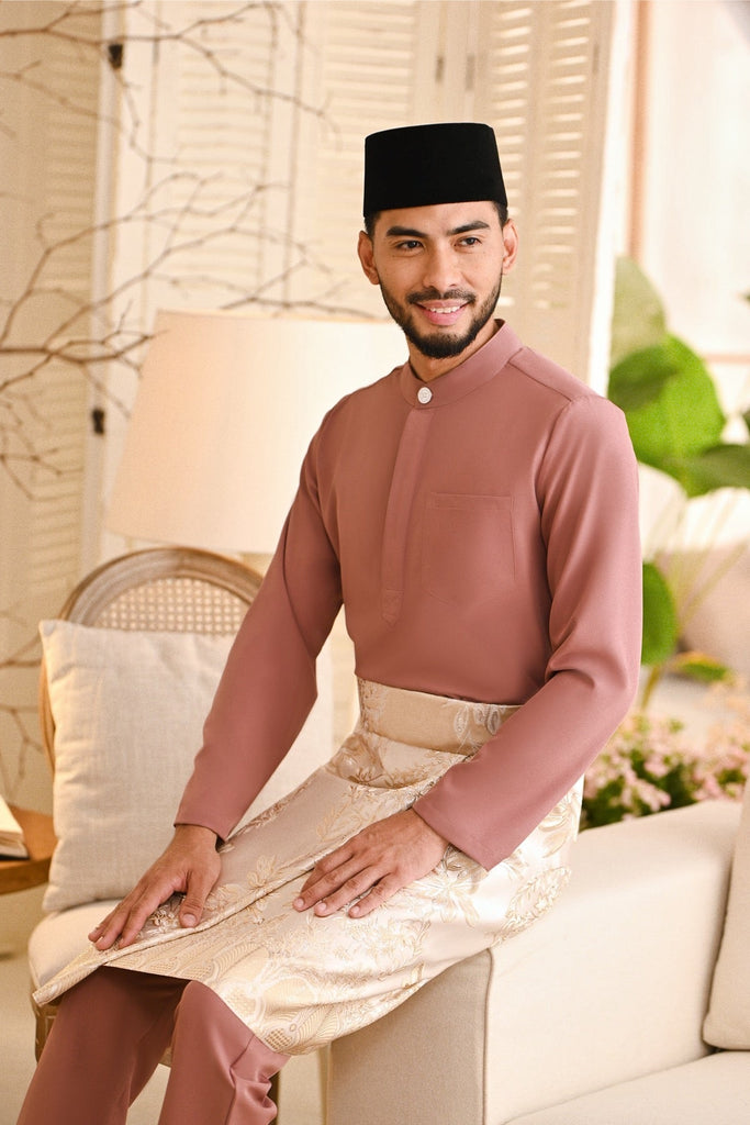 Baju Melayu Light Bespoke Fit - Mauve Pink