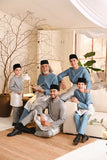 Baju Melayu Kids Natural Cotton Bespoke Fit - Smoke Grey
