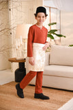 Baju Melayu Kids Teluk Belanga Smart Fit - Mandarin Red