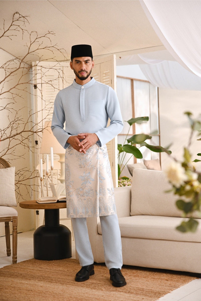 Baju Melayu Light Bespoke Fit - Light Pigeon Blue