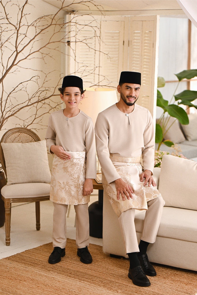Baju Melayu Kids Teluk Belanga Smart Fit - Khaki