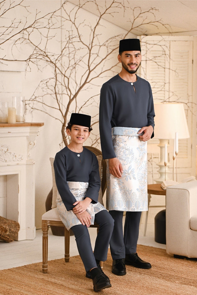 Baju Melayu Kids Teluk Belanga Smart Fit - Dark Slate Blue