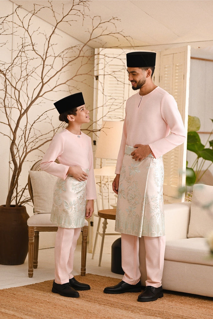 Baju Melayu Teluk Belanga Smart Fit - Pearl Pink