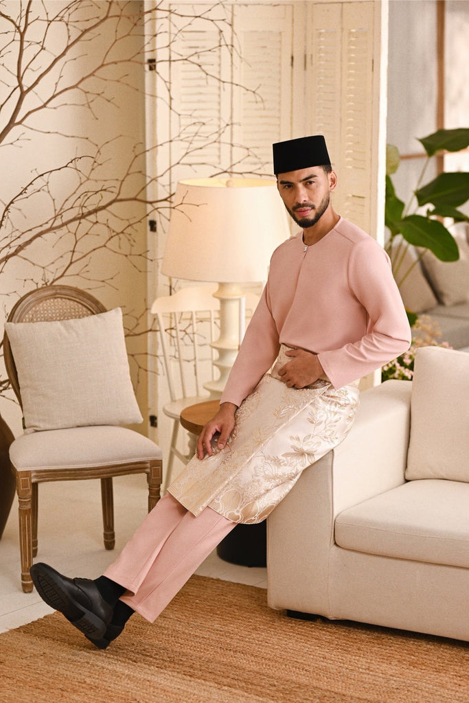 Baju Melayu Teluk Belanga Smart Fit - Rose Pink