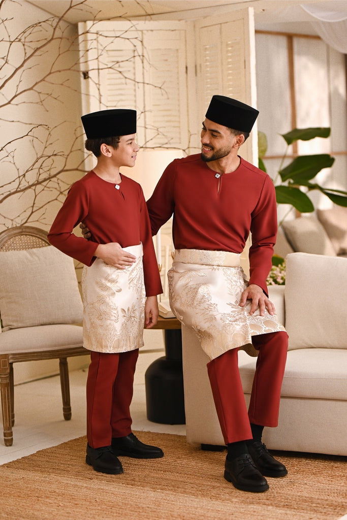 Baju Melayu Teluk Belanga Smart Fit - Maroon