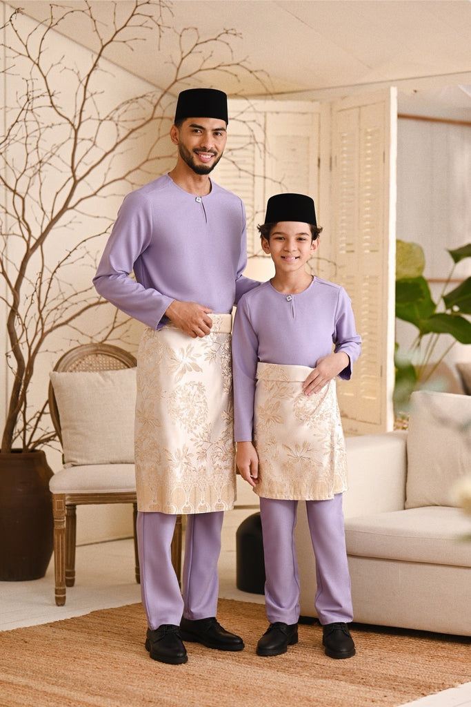 Baju Melayu Kids Teluk Belanga Smart Fit - Lavender