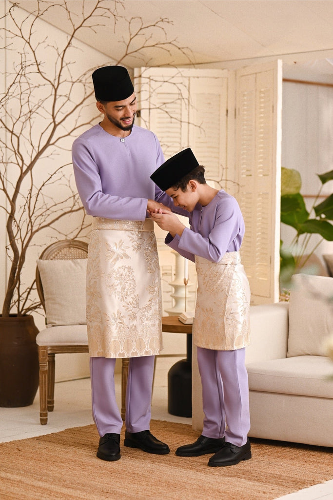 Baju Melayu Kids Teluk Belanga Smart Fit - Lavender