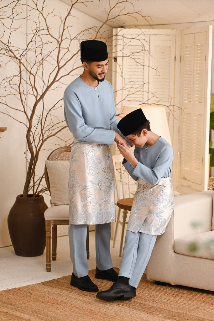 Baju Melayu Teluk Belanga Smart Fit - Fog Blue