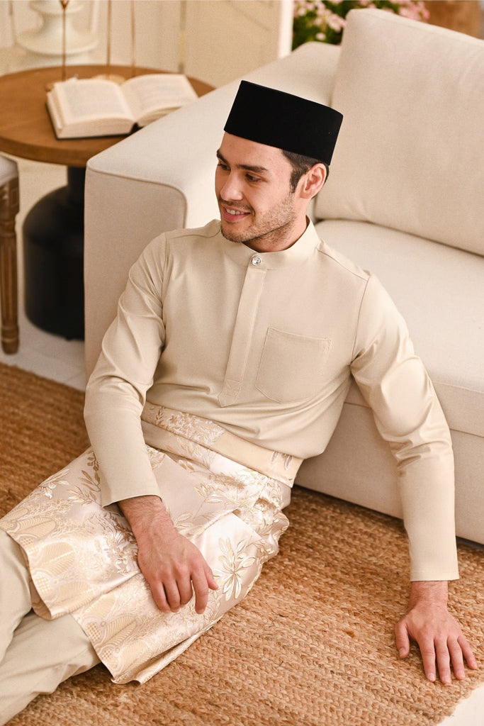 Baju Melayu Natural Cotton Bespoke Fit - Beige