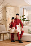 Baju Melayu Kids Natural Cotton Bespoke Fit - Maroon