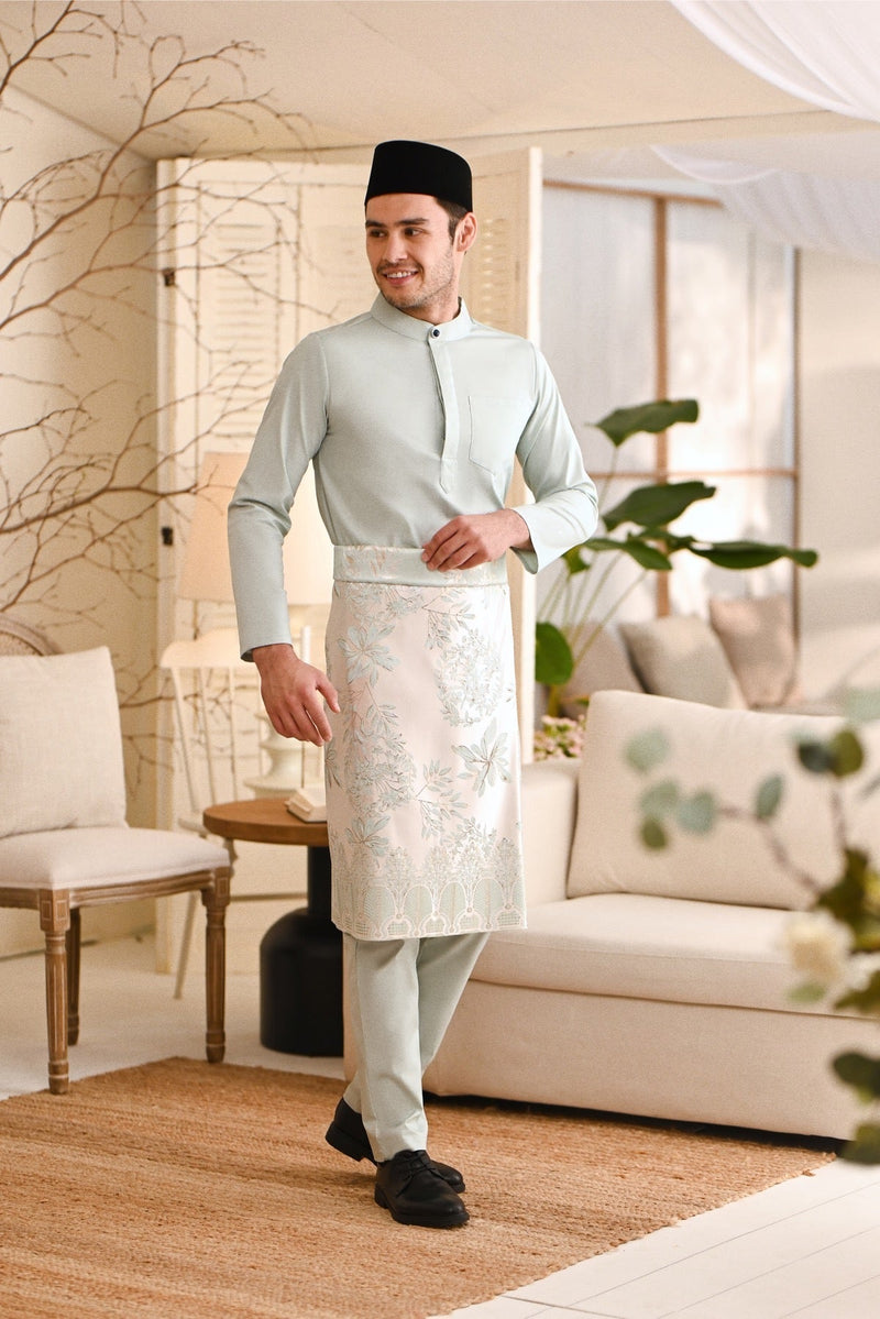 Baju Melayu Natural Cotton Bespoke Fit - Baby Green