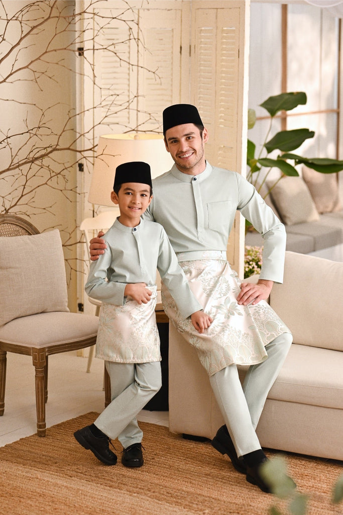 Baju Melayu Natural Cotton Bespoke Fit - Baby Green