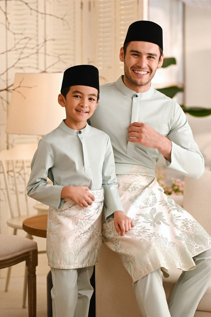 Baju Melayu Natural Cotton Bespoke Fit - Baby Green