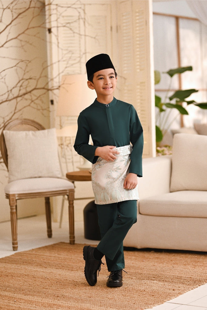 Baju Melayu Kids Natural Cotton Bespoke Fit - Castleton Green