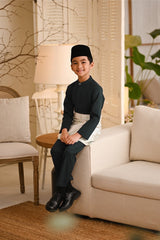 Baju Melayu Kids Natural Cotton Bespoke Fit - Dark Green