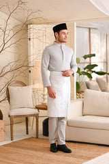 Baju Melayu Natural Cotton Bespoke Fit - Light Grey