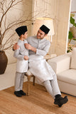 Baju Melayu Kids Natural Cotton Bespoke Fit - Light Grey