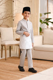 Baju Melayu Kids Natural Cotton Bespoke Fit - Light Grey
