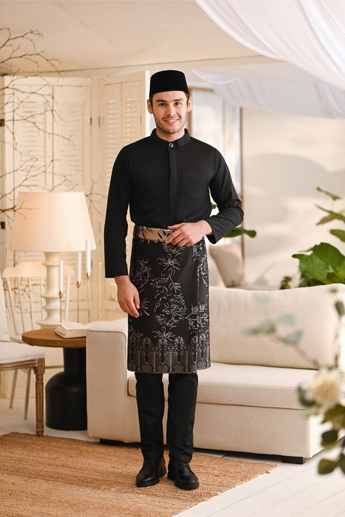 Baju Melayu Natural Cotton Bespoke Fit - Black