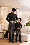 Baju Melayu Kids Natural Cotton Bespoke Fit - Black