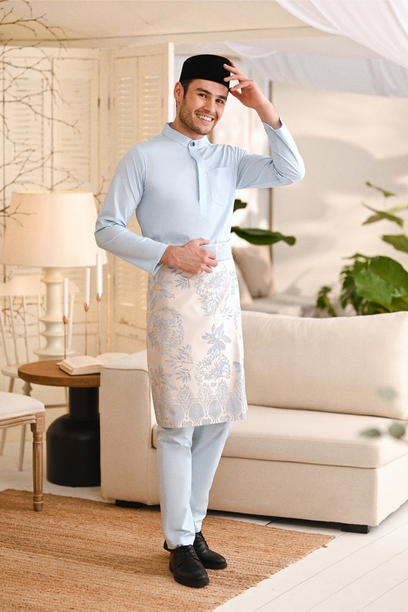 Baju Melayu Natural Cotton Bespoke Fit - Baby Blue