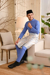 Baju Melayu Natural Cotton Bespoke Fit - Blue Bonnet